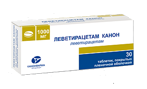 Леветирацетам таб п/о 1000мг N30 (Канонфарма)