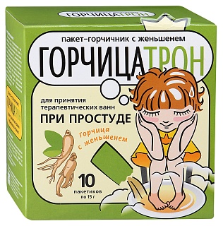 Горчицатрон пакет-горчичник женьшень д/ванн N10 (Зелдис)