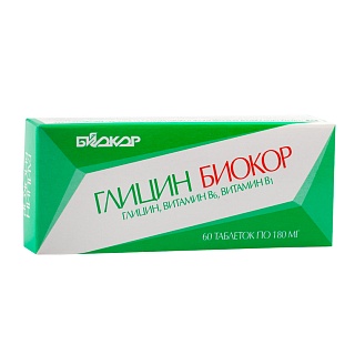Глицин с витамин B1 и B6 N60 (Биокор)
