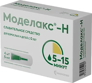 Моделакс-Н р-р микроклизма 5мл N4 (Промомед)