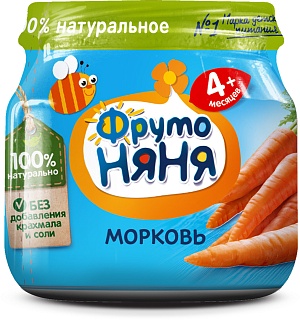 Фруто Няня пюре морковь с 4 мес 80г (Прогресс)