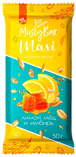 Батончик мюсли лимон/мед/имбирь 50г (Витамин Продукт)