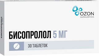 Бисопролол таб п/пл/о 5мг N30 (Озон)