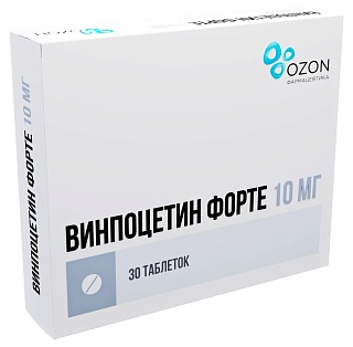 Винпоцетин форте таб 10мг N30 (Озон)