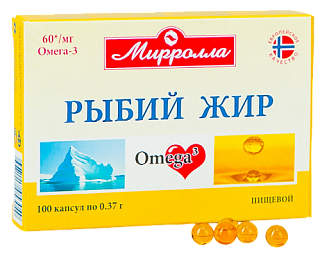 Рыбий жир Мирролла пищ капс 0,37г N100 (Мирролла)