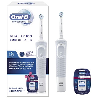 Орал Би н-р эл з/щетка Vitality Pro Sensi Ultra тип3710+з/нить (Проктер)