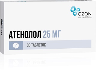 Атенолол таб 25мг N30 (Озон)