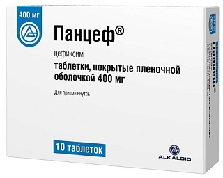 Панцеф таб п/пл/о 400мг N10 (Алкалоид)