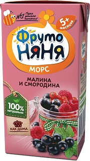 Фруто Няня морс малина/смородина 200мл (Прогресс)