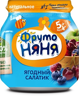 Фруто Няня пюре ягодный салатик с 5мес 100г (Прогресс)