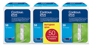 Тест-полоски Контур плюс N50 3уп (Асцензия)