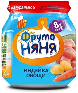 Фруто Няня пюре индейка/овощи 100г (Прогресс)