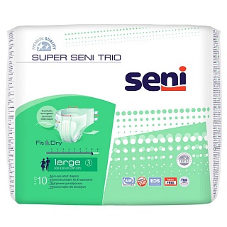 Сени Подгузники д/взр Super Seni Trio Large N10 (ТЗМО)