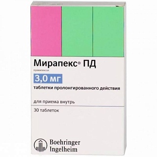 Мирапекс ПД таб 3мг N30 (Берингер)