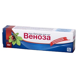 Веноза бальзам-гель д/ног тониз-укрепл 40г (РеалКосметикс)