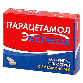 Парацетамол Экстратаб с вит С 500мг+150мг N20 (Оболенское)