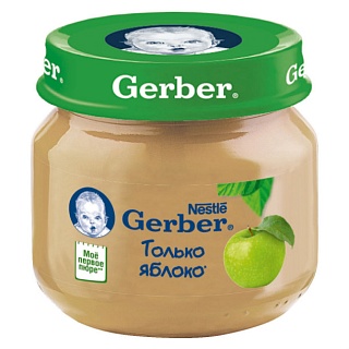 Гербер пюре яблоко с 4 мес 80г (Нестле)