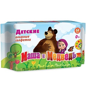 Маша и Медведь салфетки влаж д/дет N64 (Авангард)