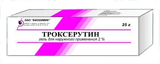 Троксерутин гель 2% 25г (Биохимик)