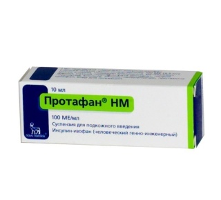 Инсулин Протафан НМ р-р д/ин 100МЕ фл 10мл (Ново Нордиск)